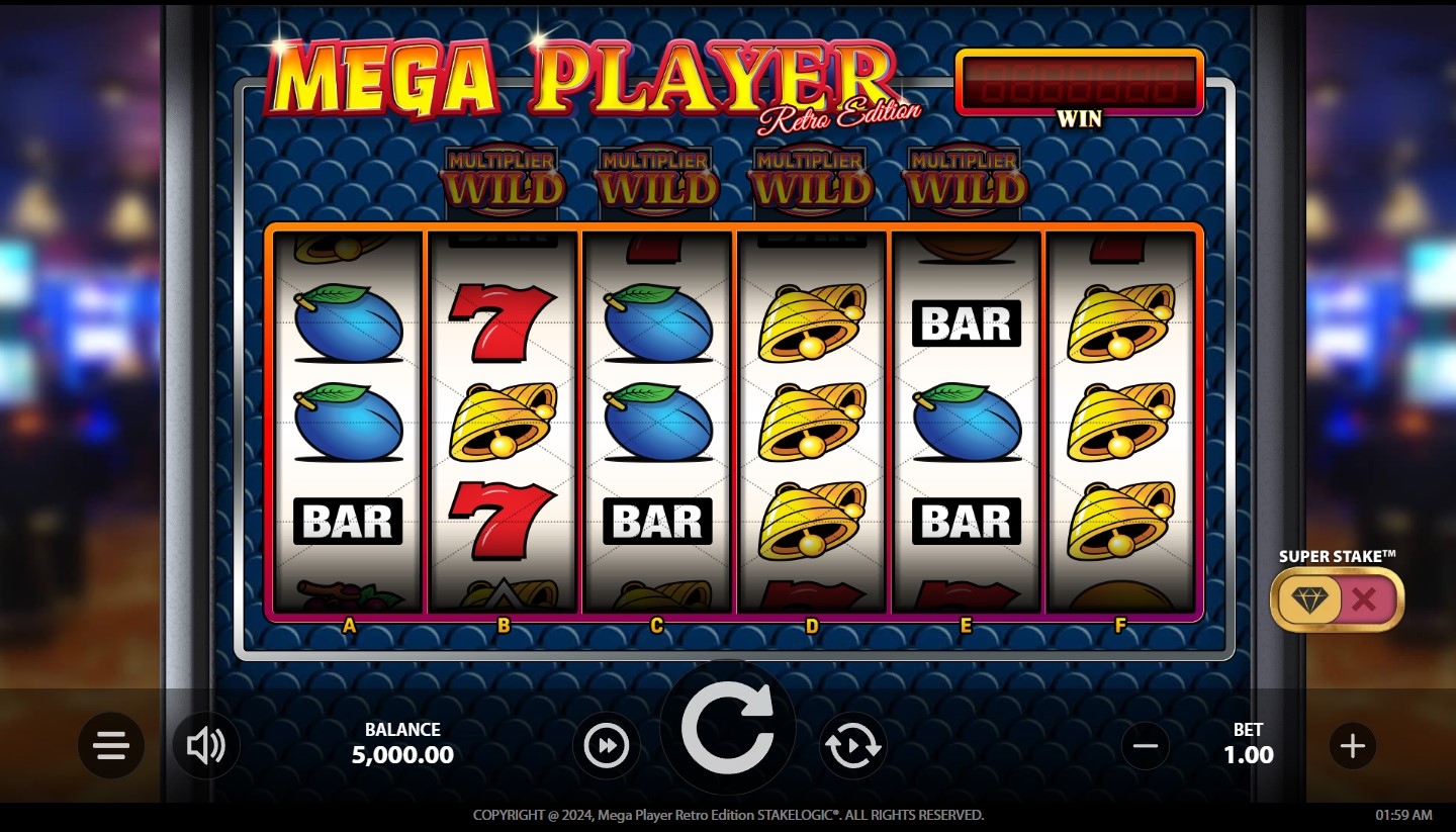 Mega Player Retro Slot Gameplay