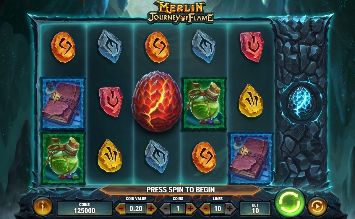 Merlin Journey of Flame Slot Gameplay