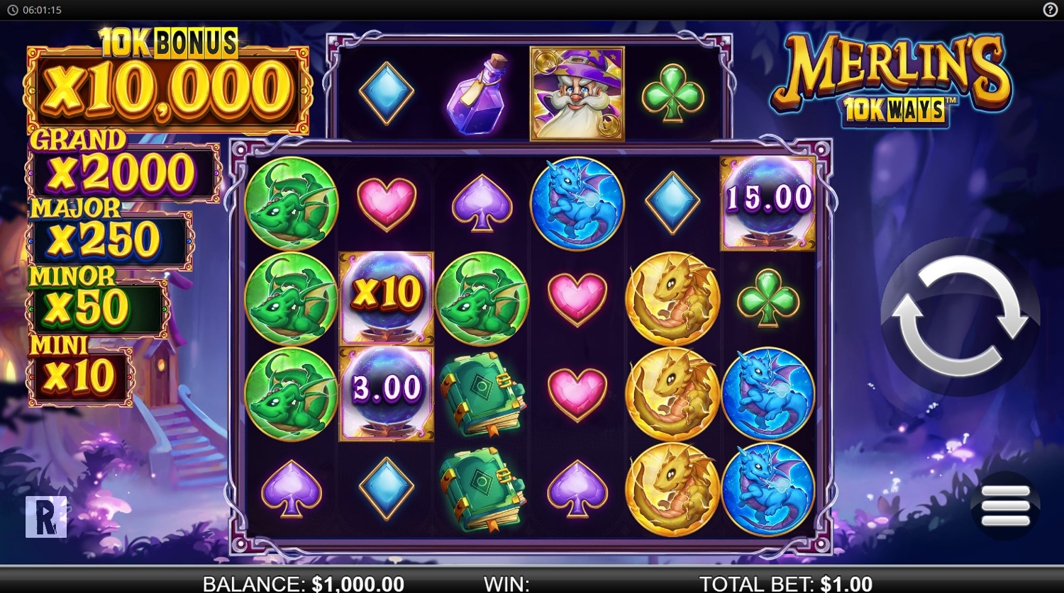 Merlin's 10K Ways Slot Gameplay