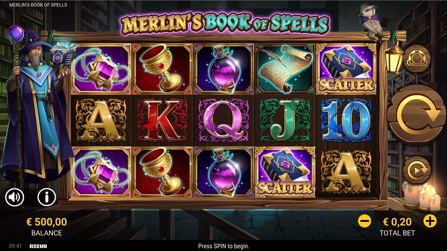 Merlin's Book Of Spells Slot Gameplay