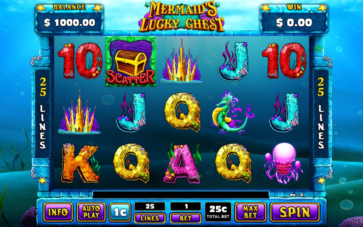 Mermaid's Lucky Chest Slot Gameplay