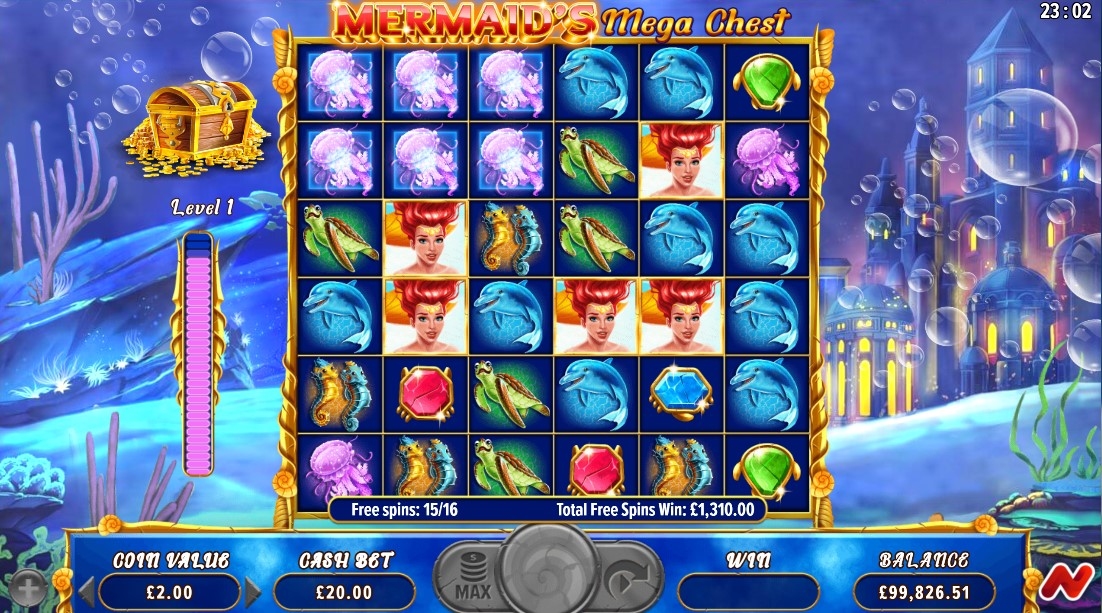 Mermaid's Mega Chest Slot Gameplay