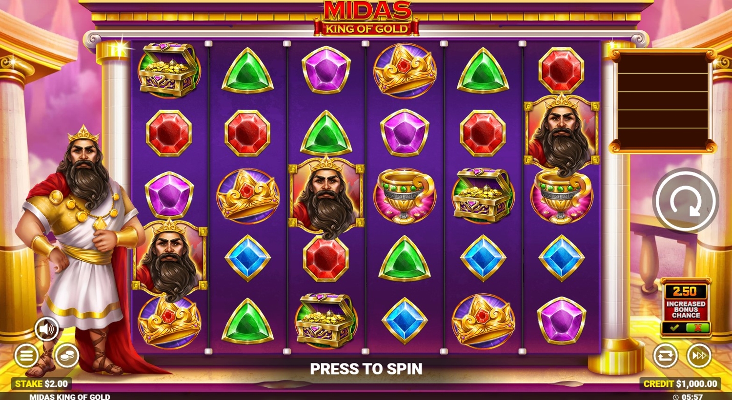 Midas King of Gold Slot Gameplay