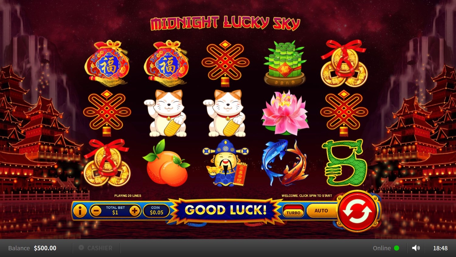 Midnight Lucky Sky Slot Gameplay