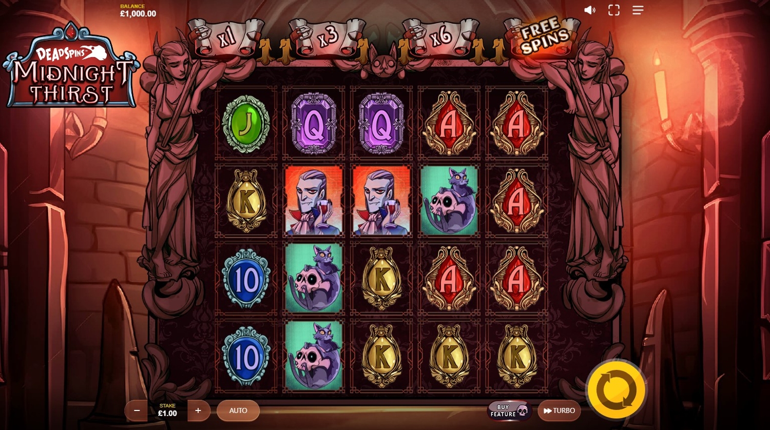 Midnight Thirst Deadspins Slot Gameplay