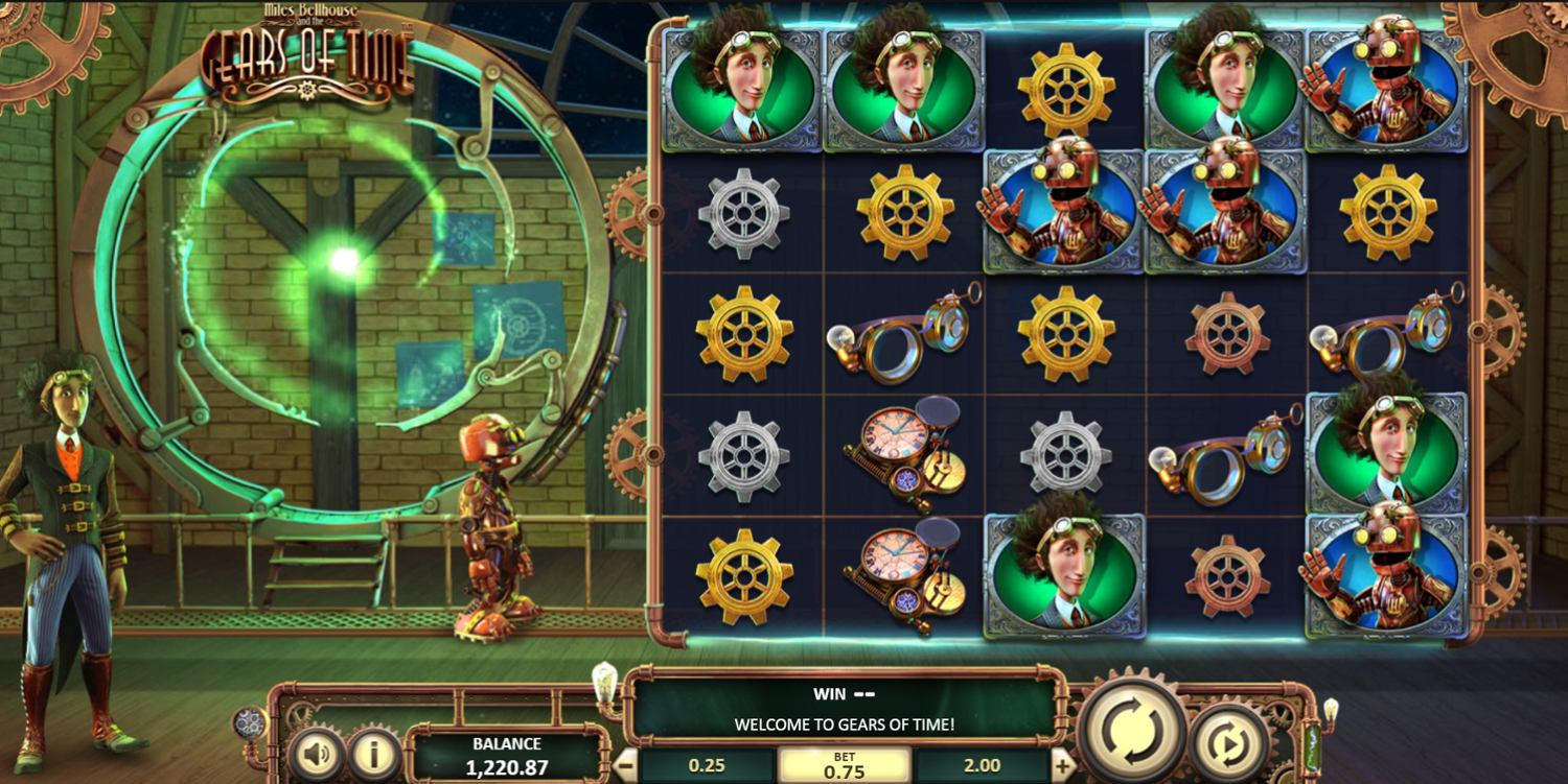 Miles Bellhouse and the Gears of Time Slot Gameplay