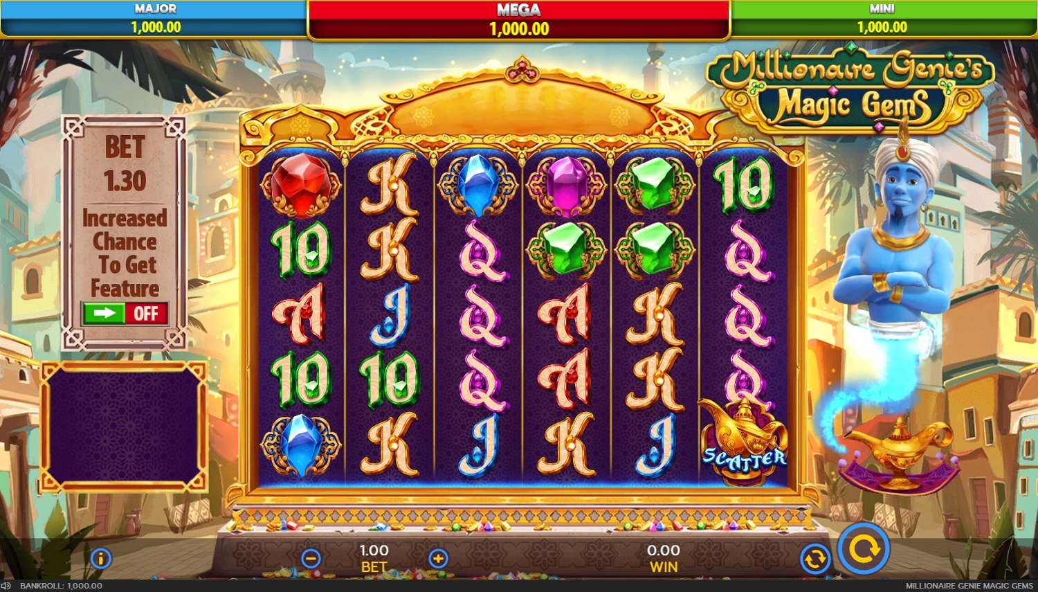 Millionaire Genie's Magic Gems Slot Gameplay