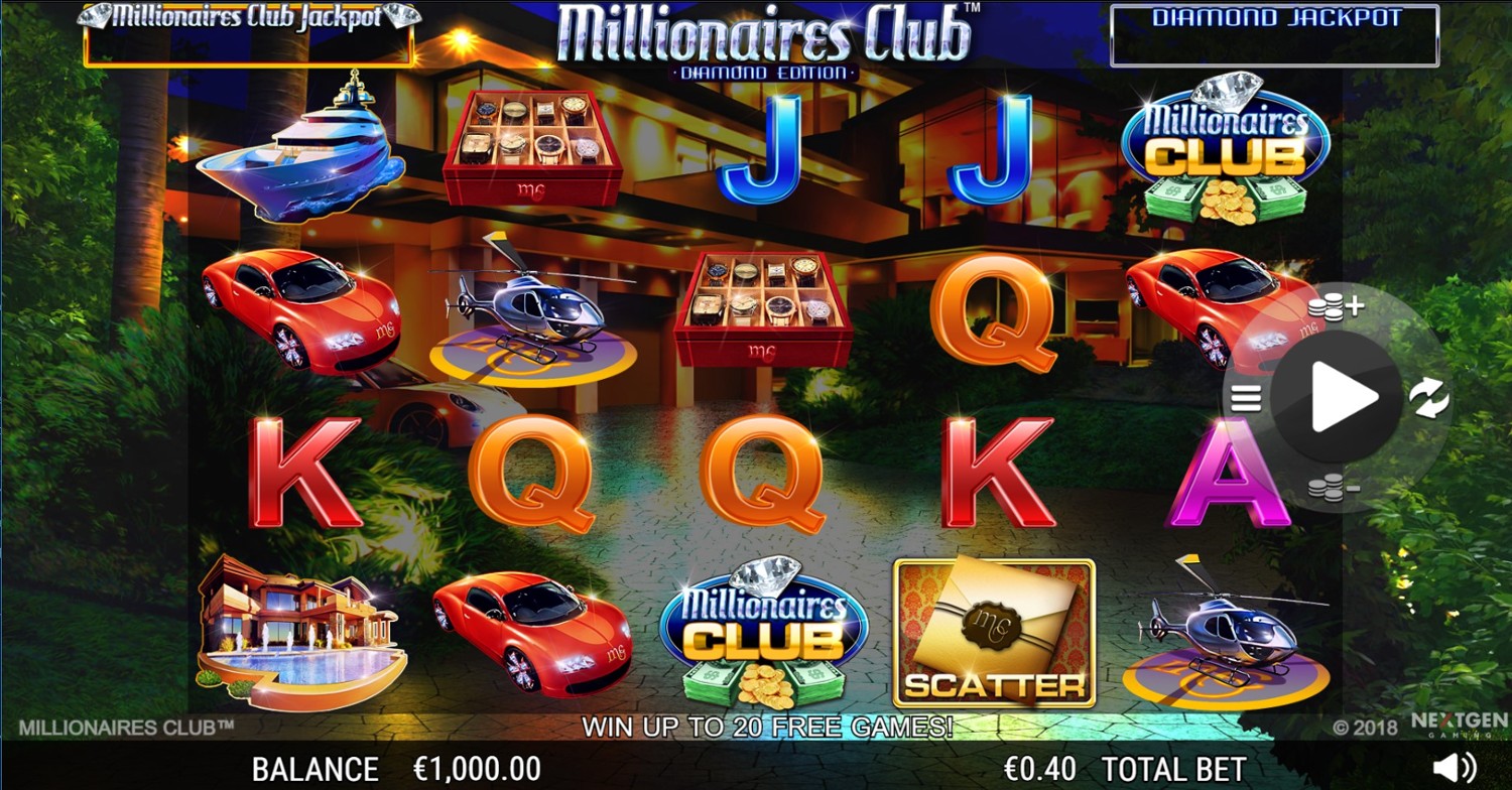 Millionaires Club Diamond Edition Slot Gameplay