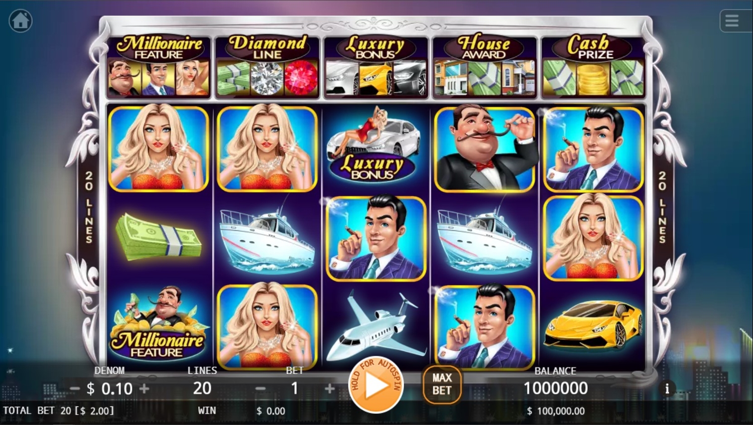 Millionaires Slot Gameplay