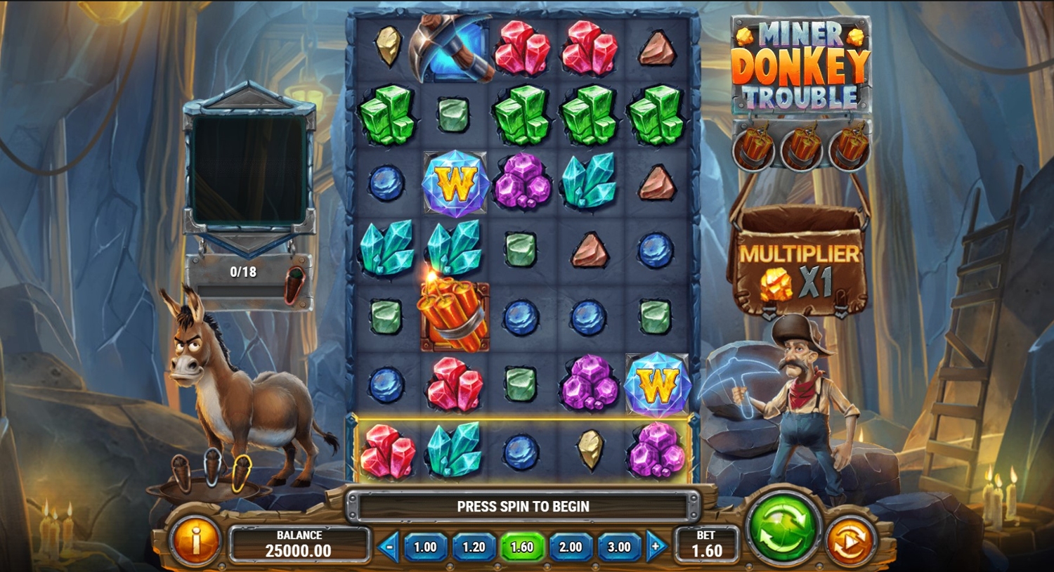 Miner Donkey Trouble Slot Gameplay