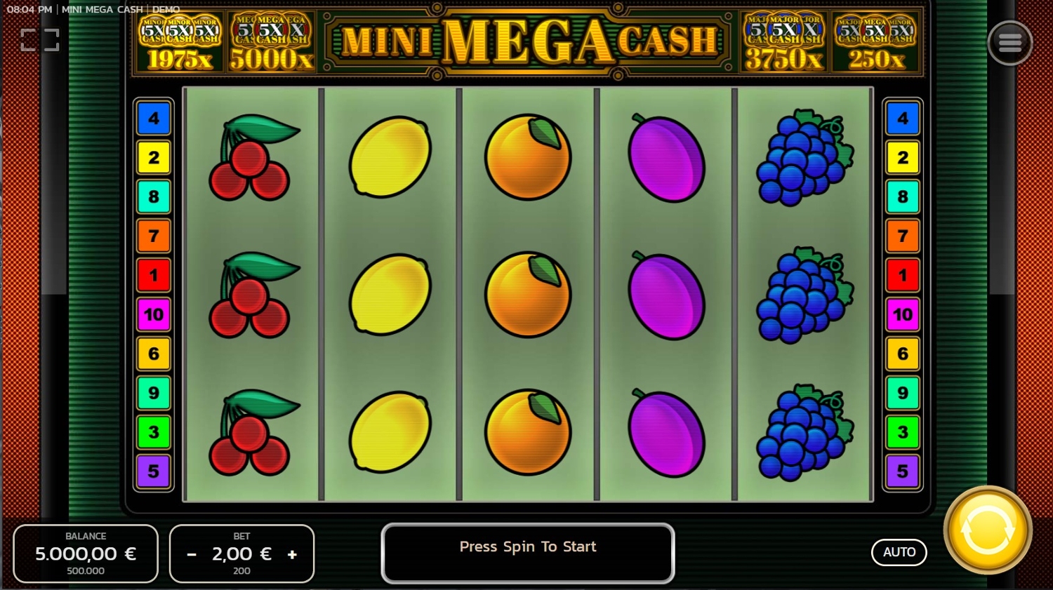 Mini Mega Cash Slot Gameplay