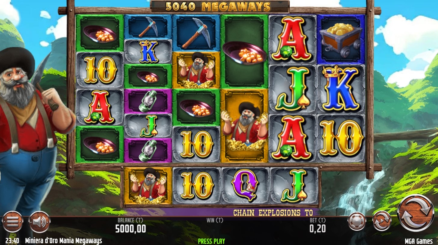 Miniera d'Oro Mania Megaways Slot Gameplay