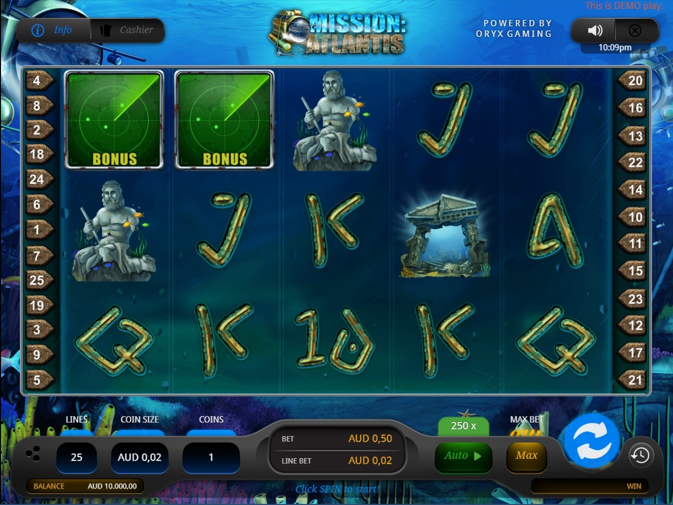 Mission Atlantis Slot Gameplay