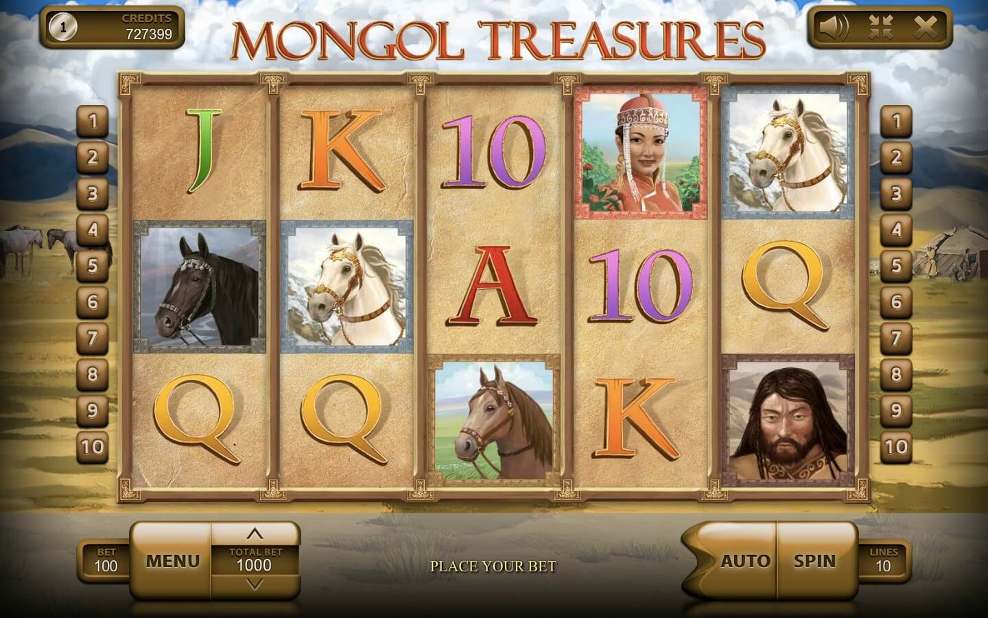 Mongol Treasures Slot Gameplay