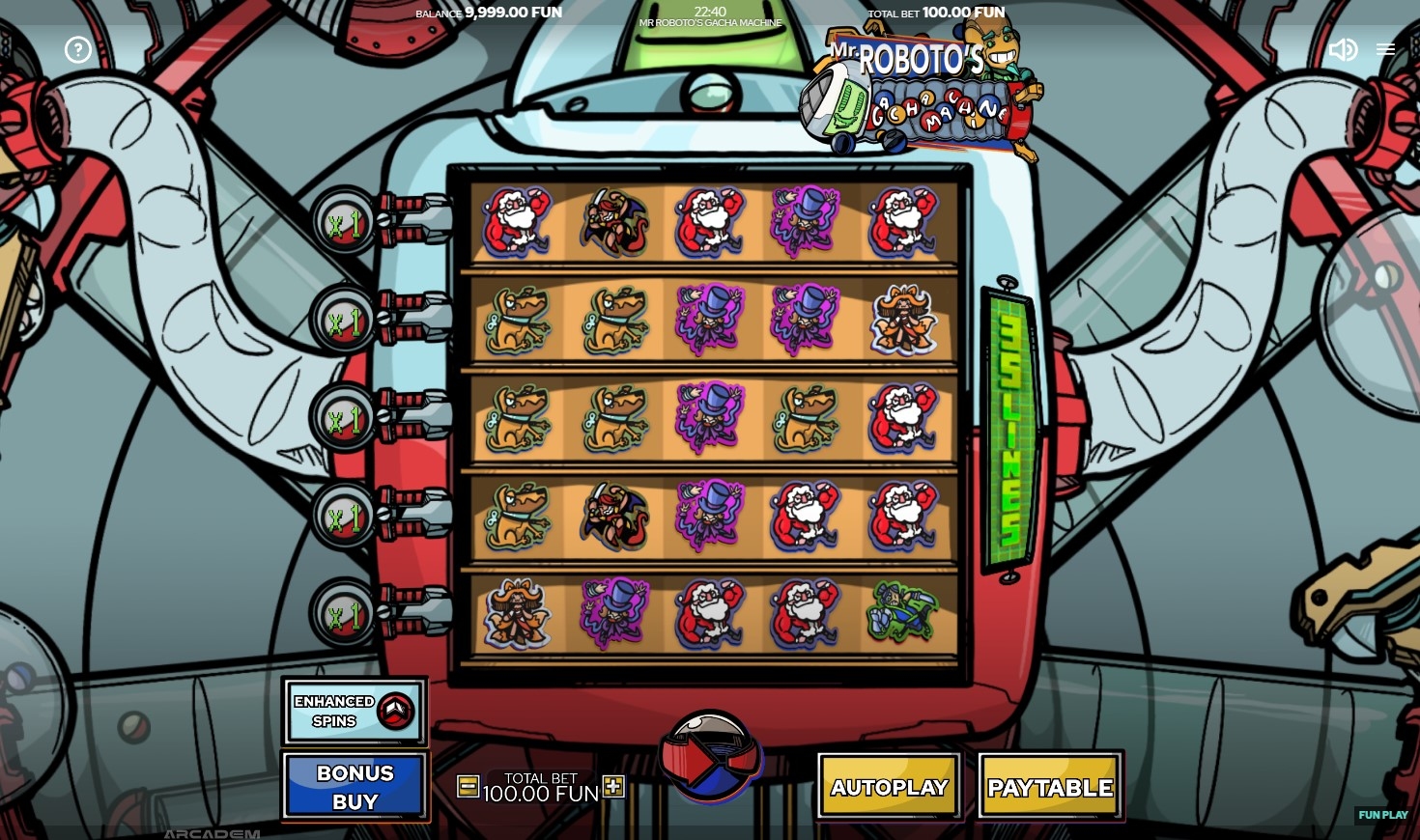Mr. Roboto's Gacha Machine Slot Gameplay