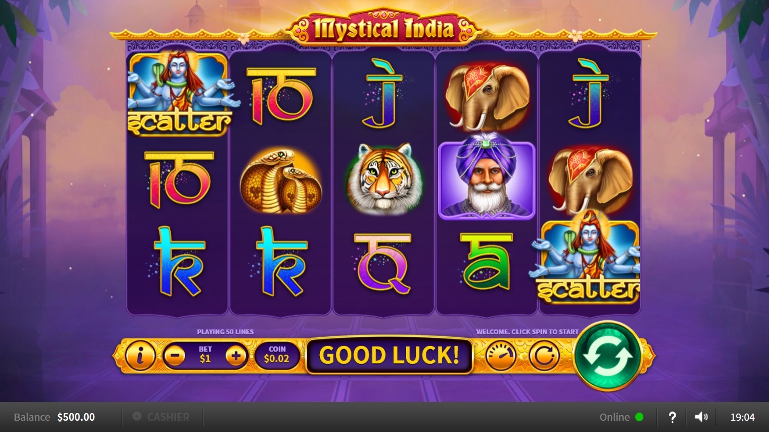 Mystical India Slot Gameplay