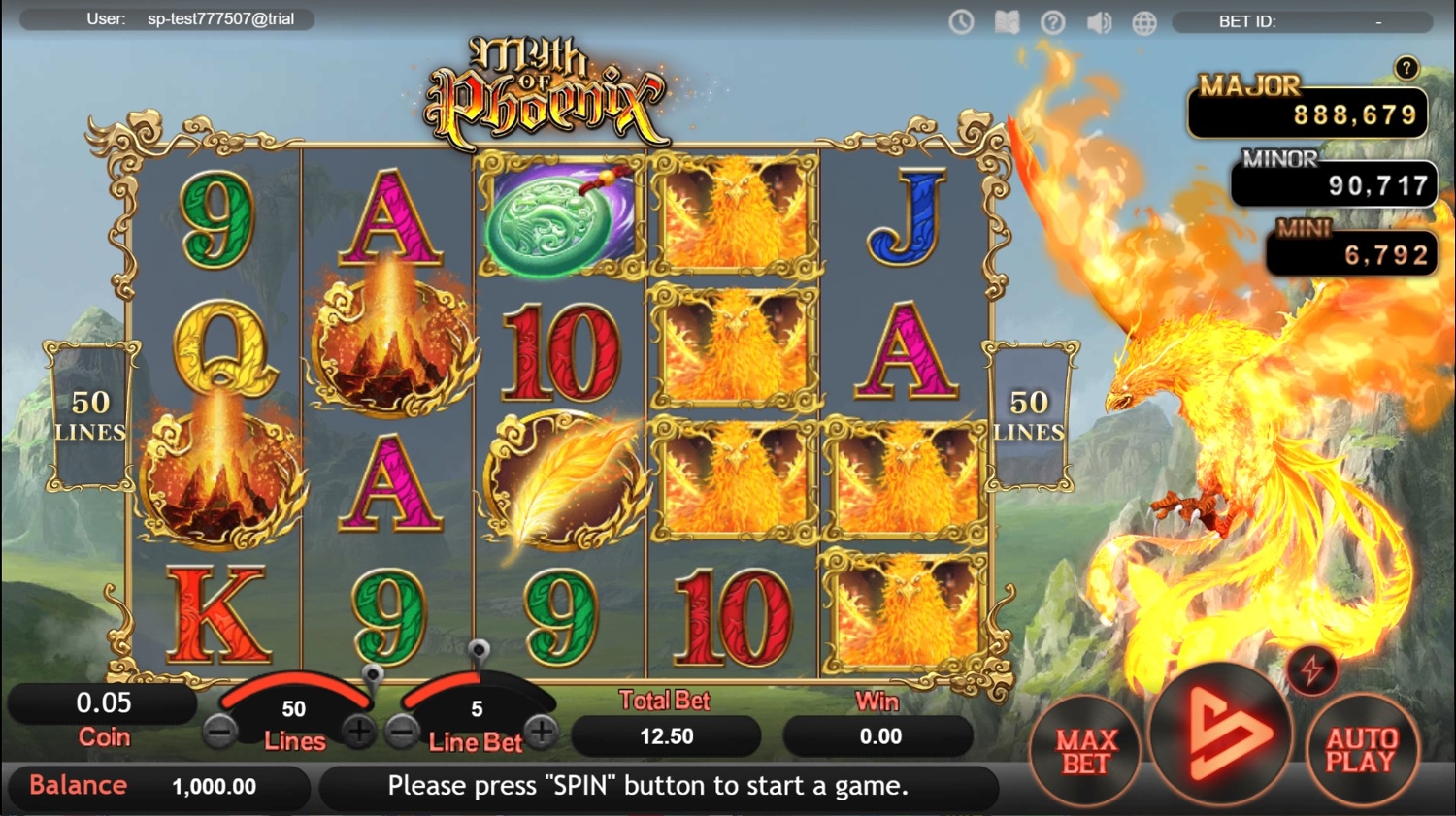 Myth of Phoenix Slot Gameplay