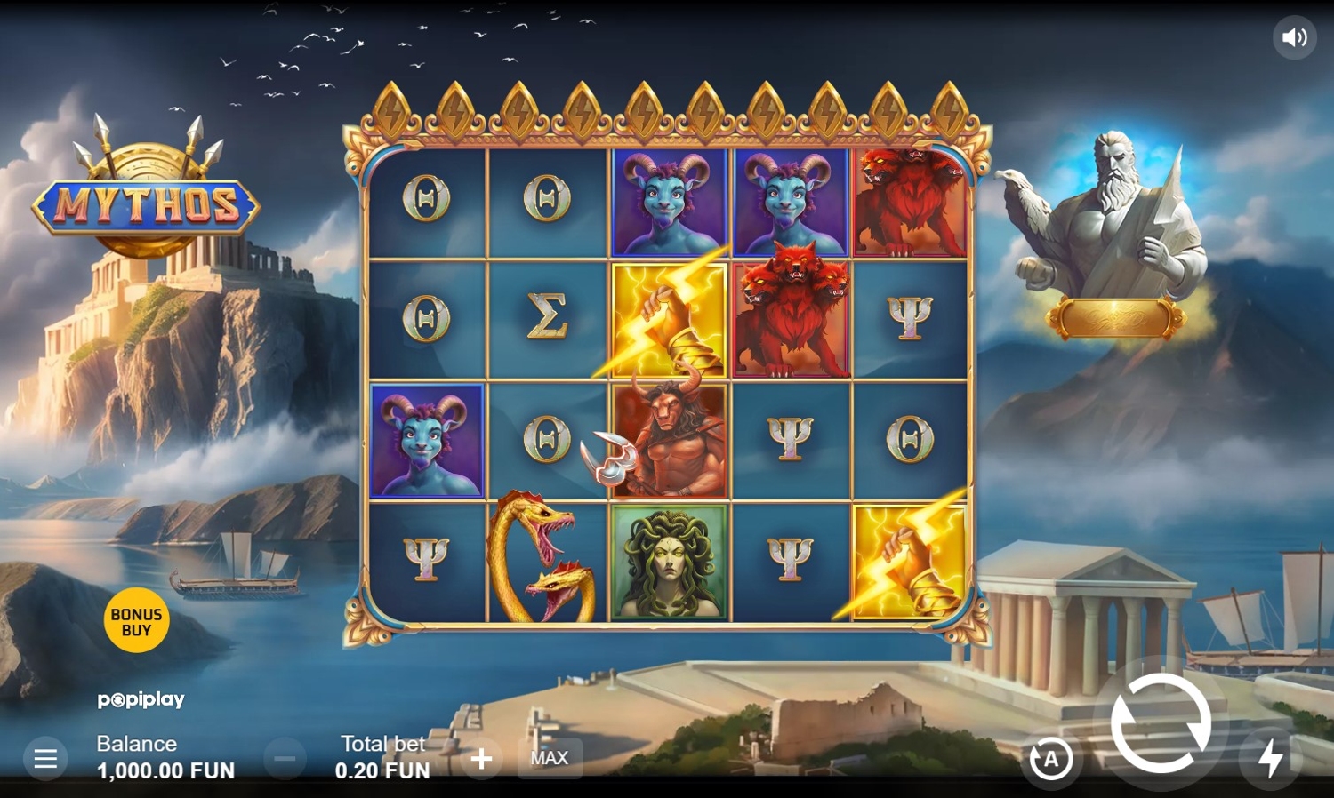 Mythos Slot Gameplay