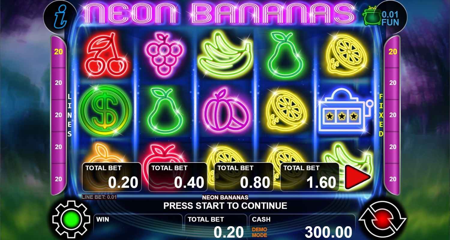 Neon Bananas Slot Gameplay