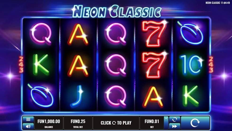 Neon Classic Slot Gameplay
