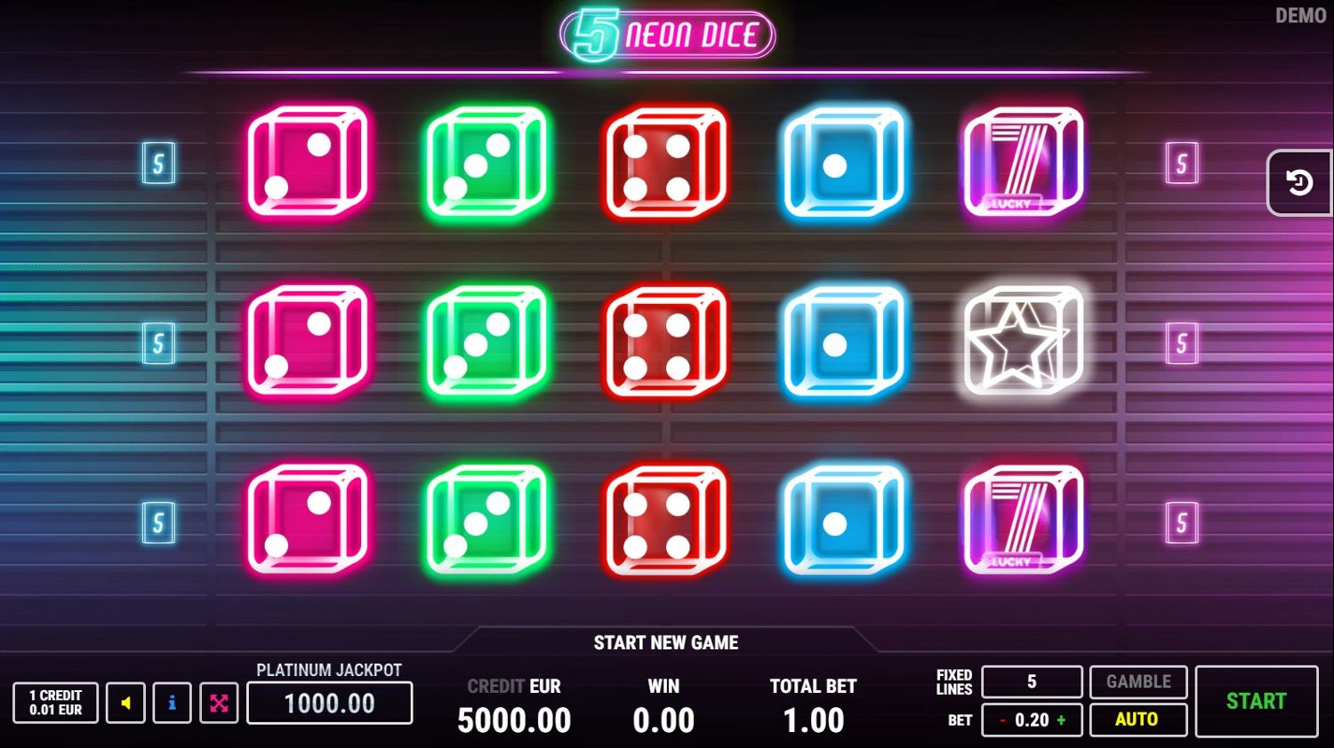 Fluo Dice 5 Slot Gameplay