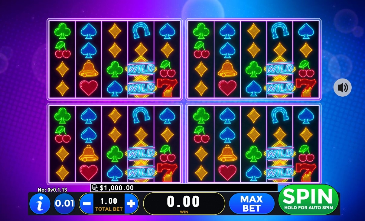 Neon Lights Quad Slot Gameplay