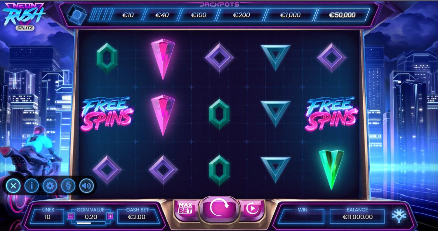 Neon Rush Slot Gameplay