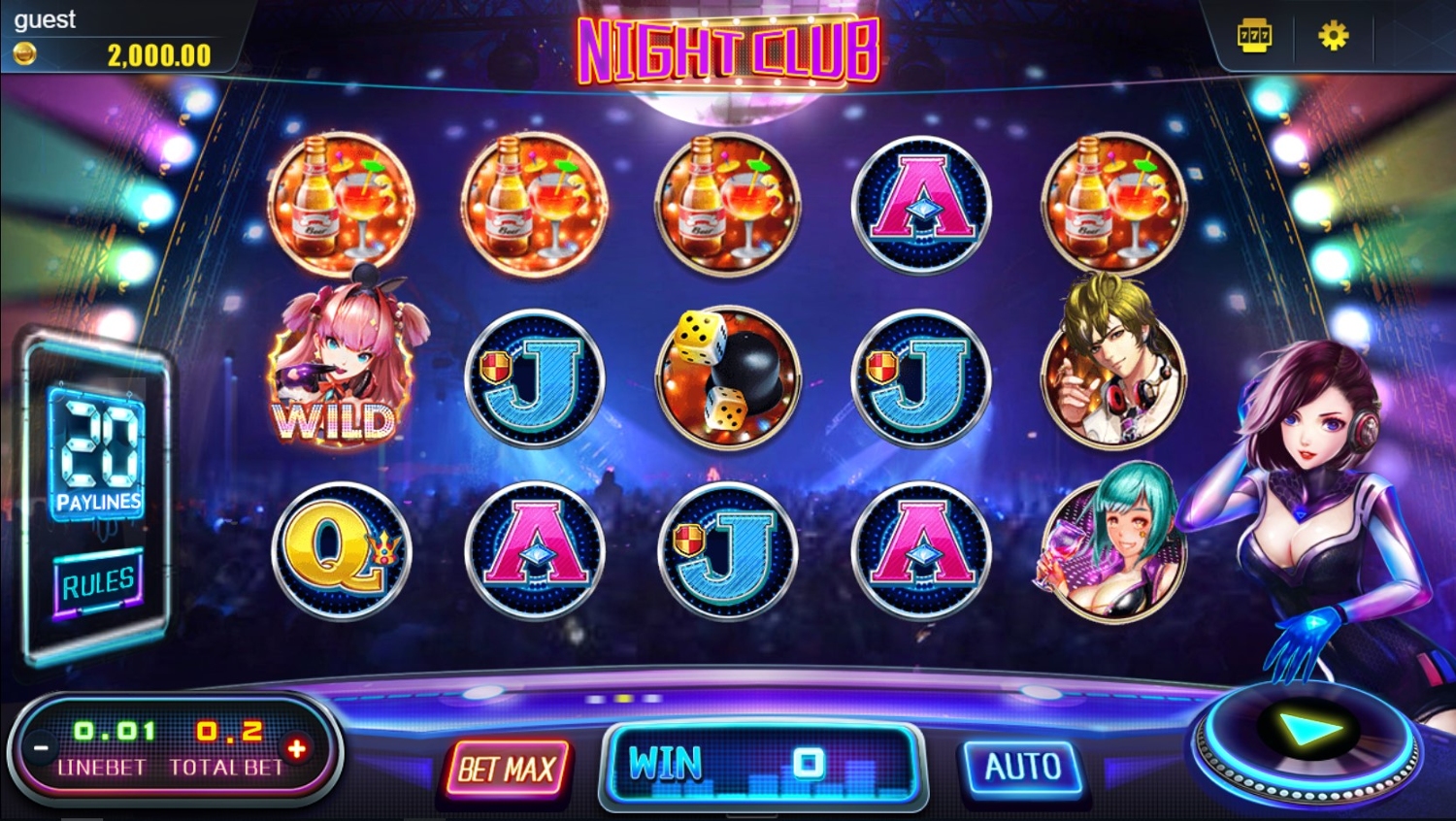 Night Club Slot Gameplay