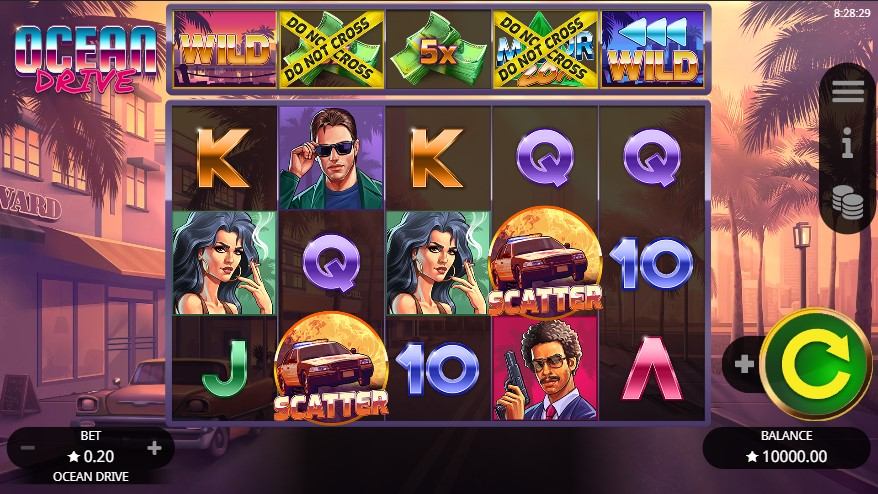 Ocean Drive Slot Gameplay