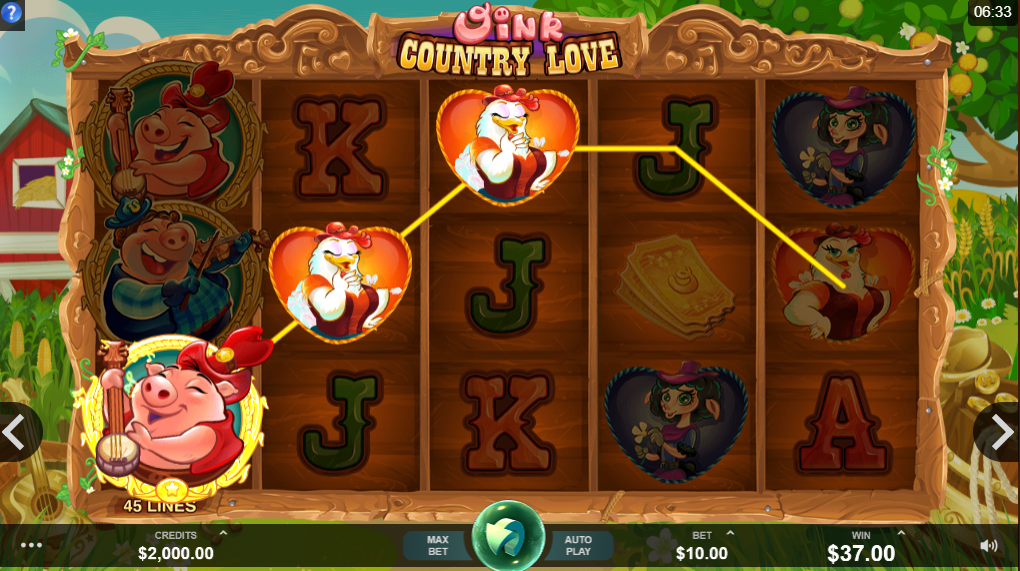 Oink Country Love Slot Gameplay