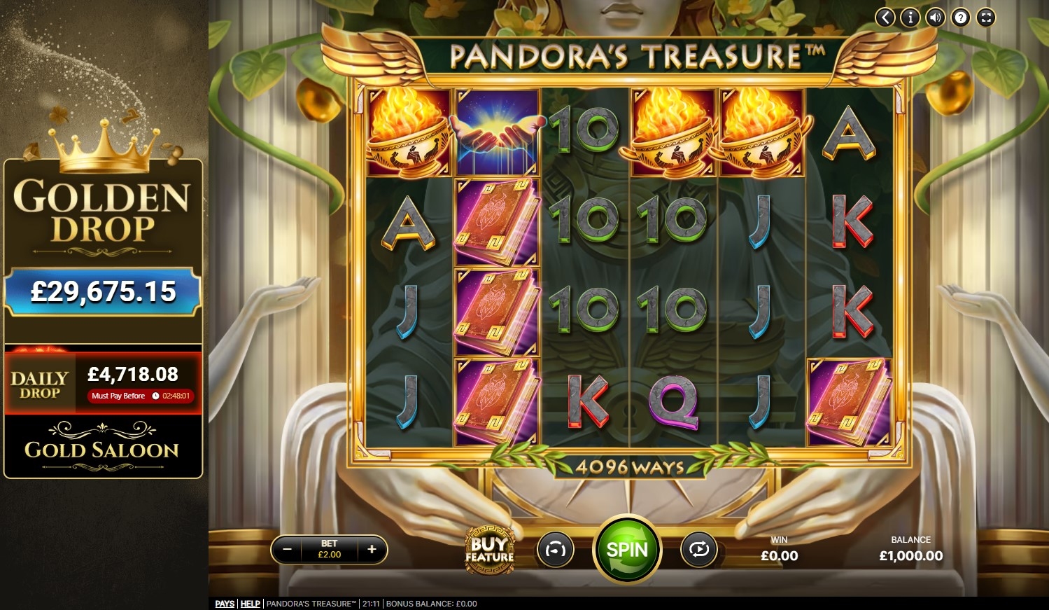 Pandora's Treasure Slot Gameplay