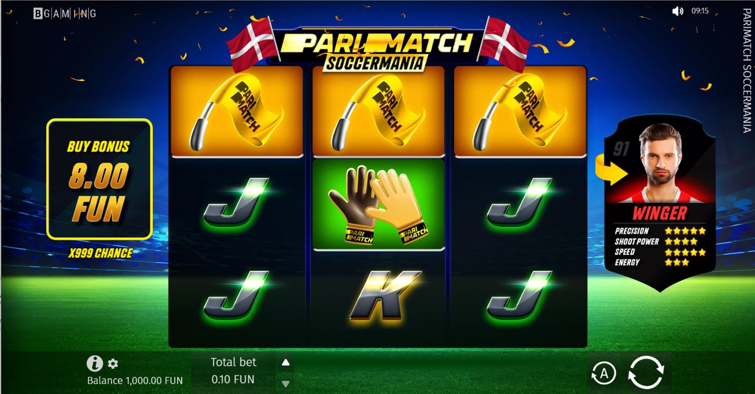 Parimatch Soccermania Slot Gameplay