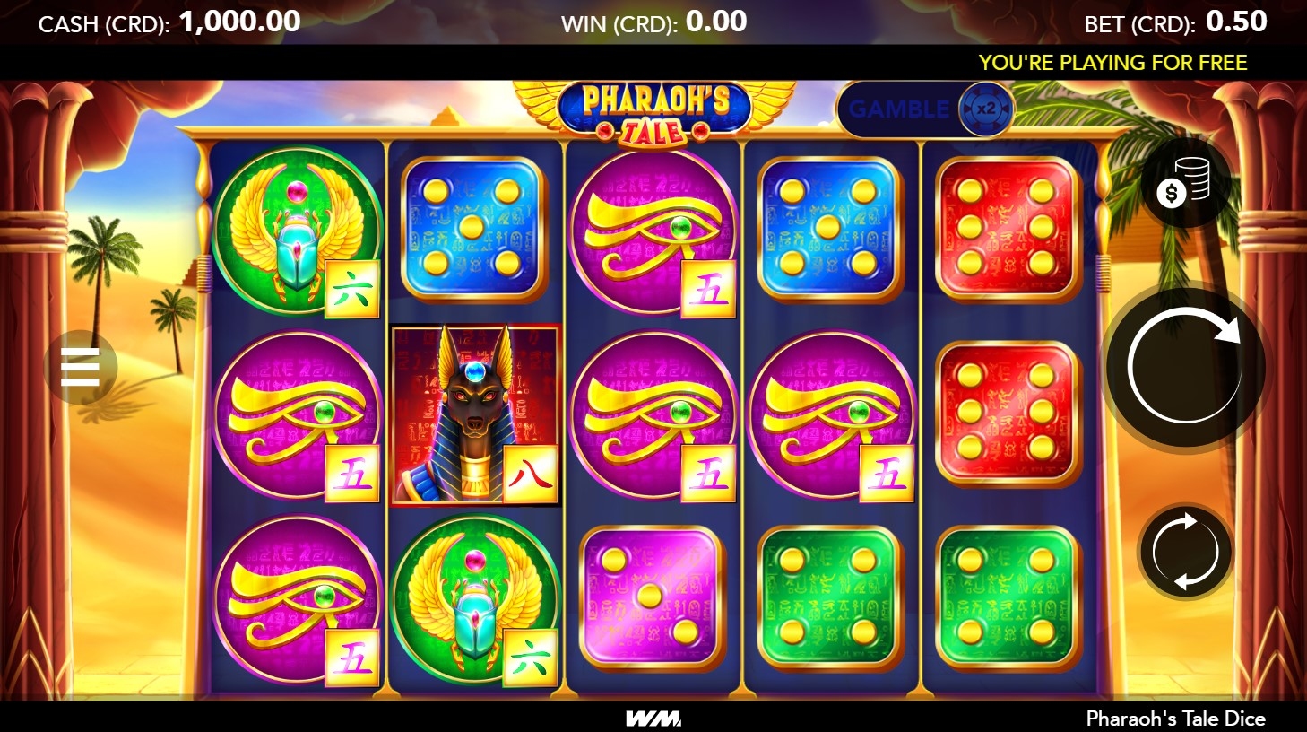 Pharaoh's Tale Dice Slot Gameplay