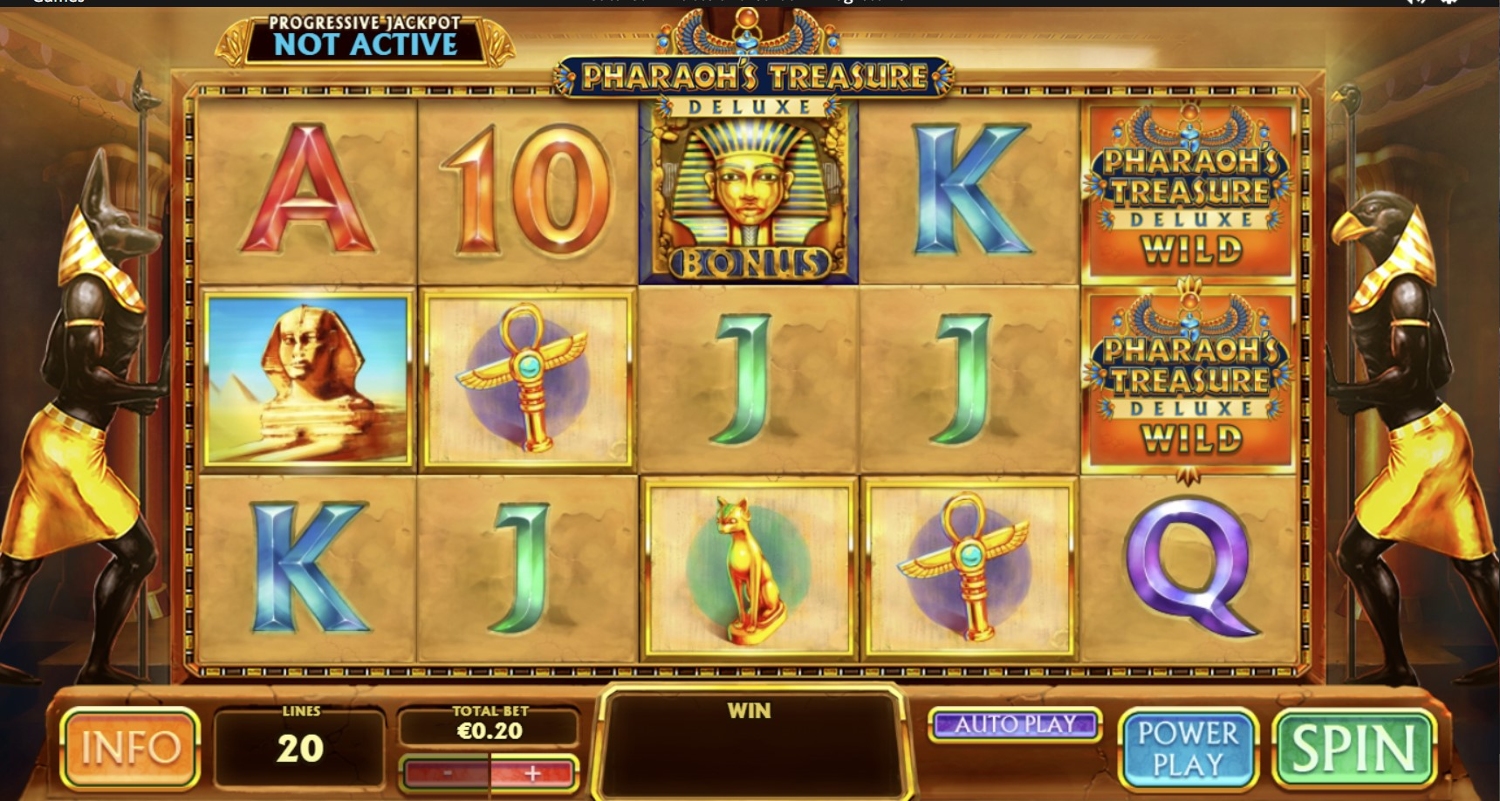 Pharaoh's Treasure Deluxe Slot Gameplay