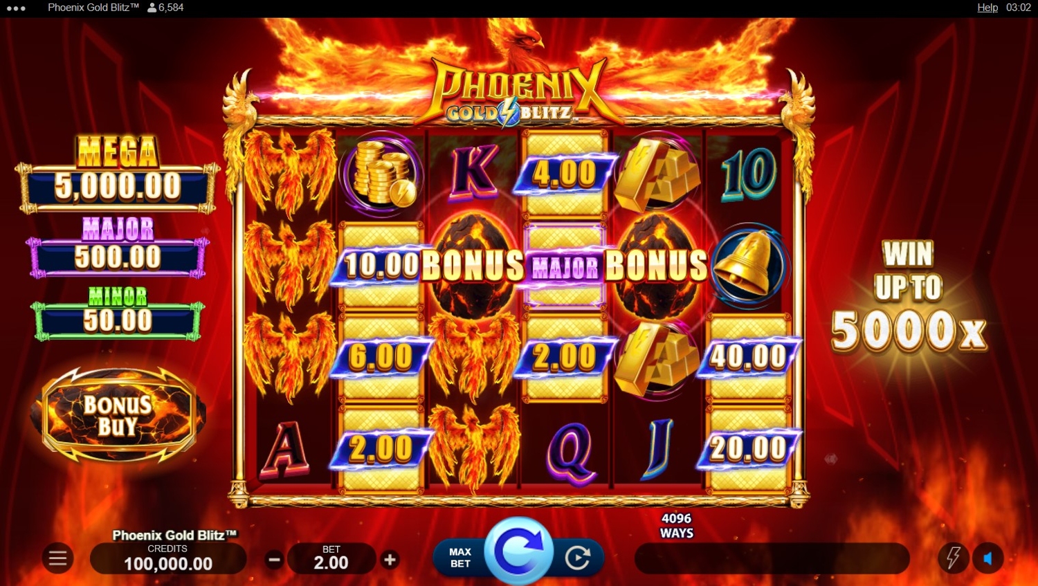 Phoenix Gold Blitz Slot Gameplay