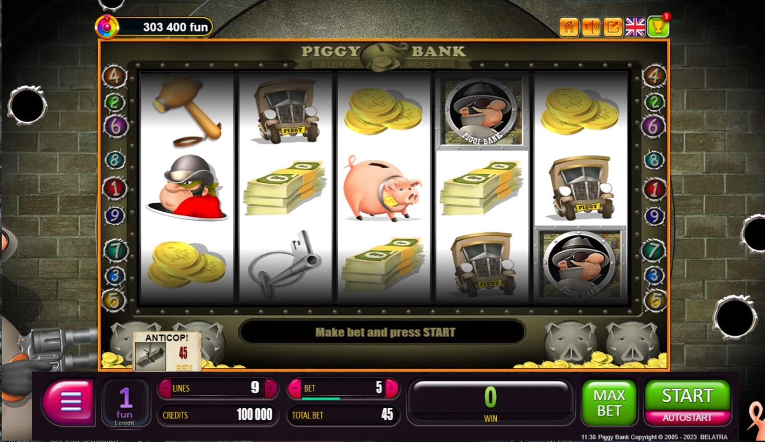 Piggy Bank (Belatra) Slot Gameplay