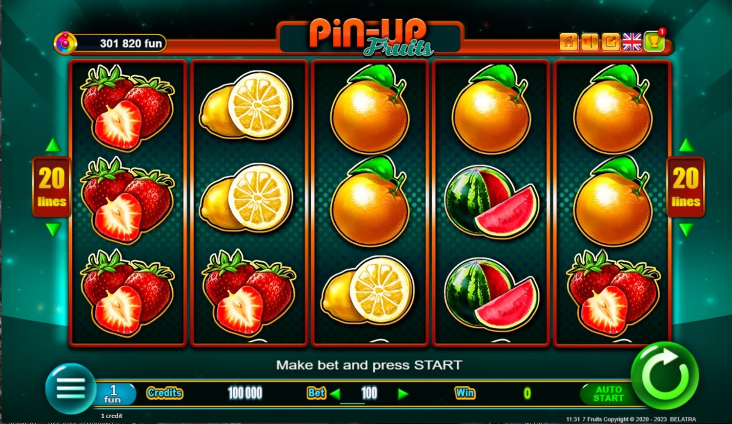 Pin-Up Fruits Slot Gameplay