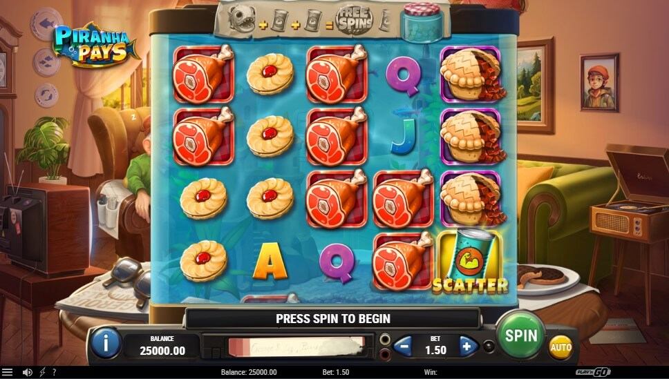 Piranha Pays Slot Gameplay