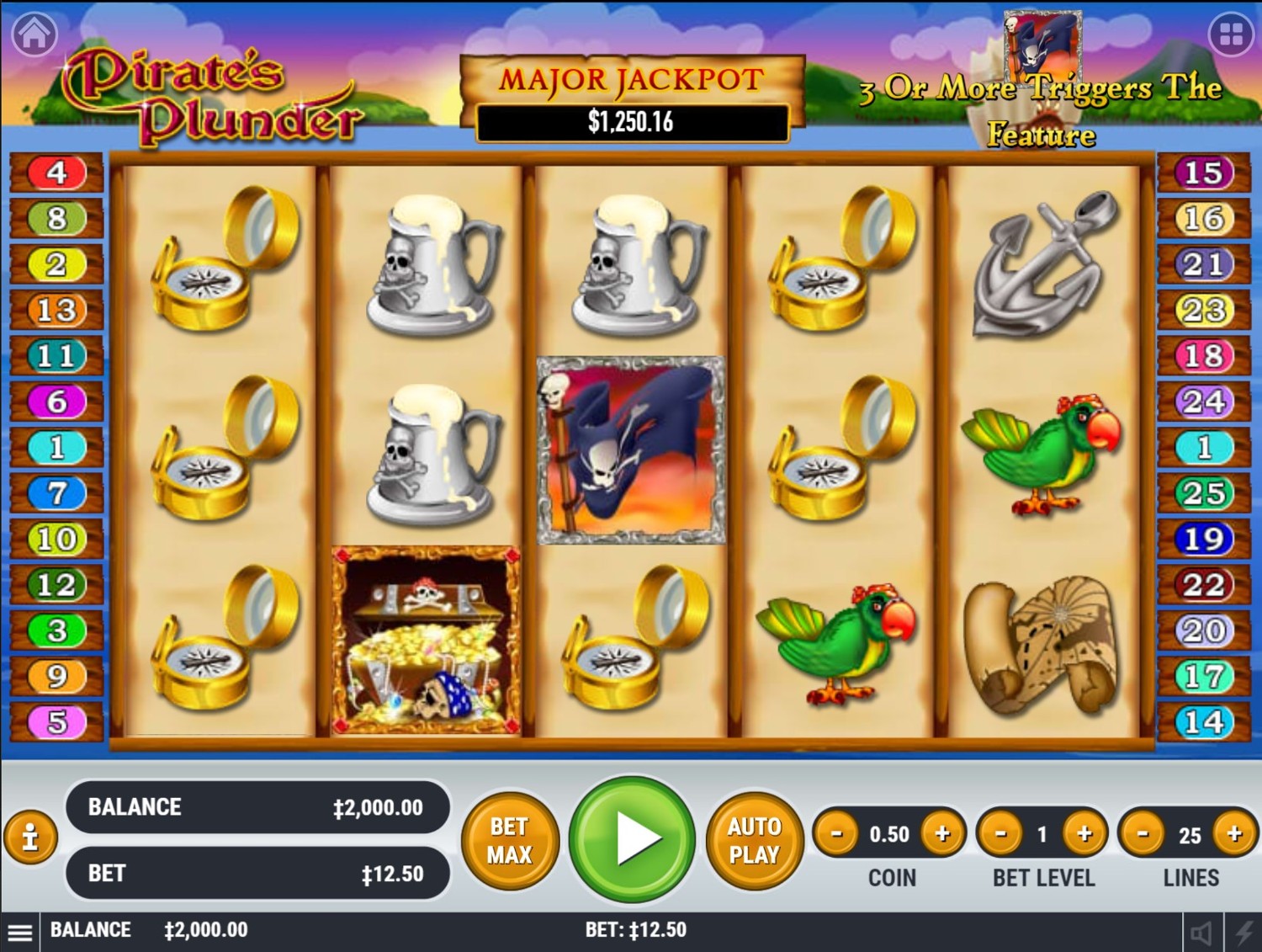 Pirate's Plunder Slot Gameplay