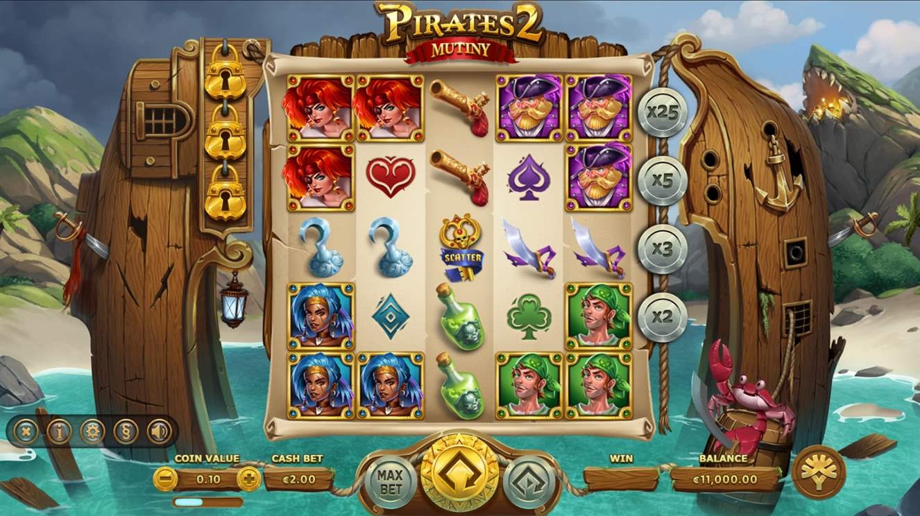 Pirates 2 Mutiny Slot Gameplay