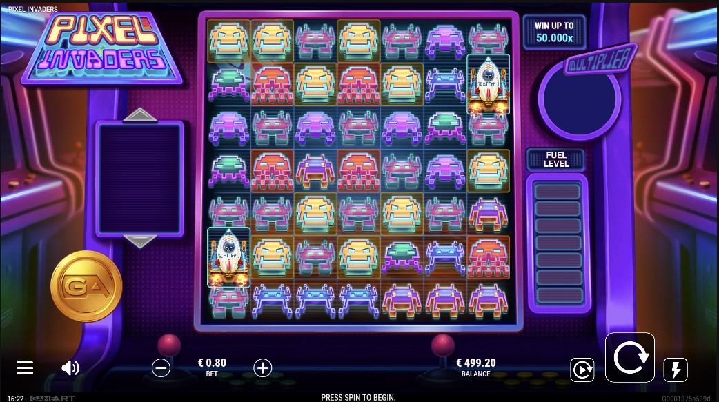 Pixel Invaders Slot Gameplay