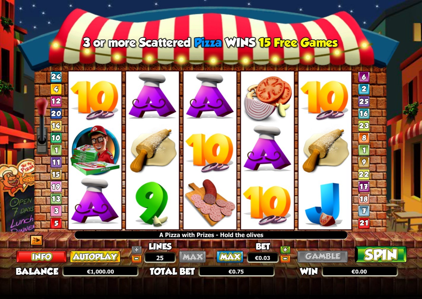 Pizza Prize Slot Gameplay