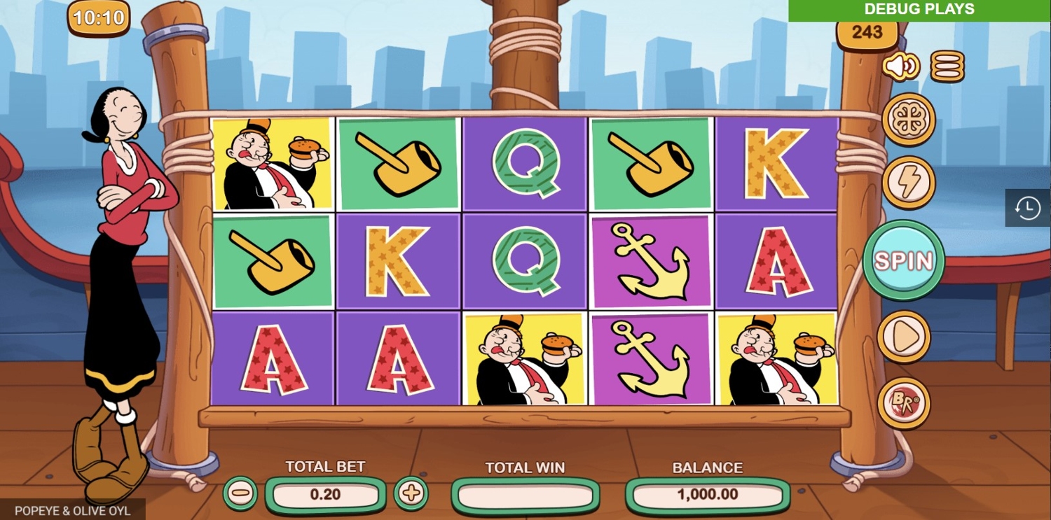 Popeye and Olive Oyl Slot Gameplay
