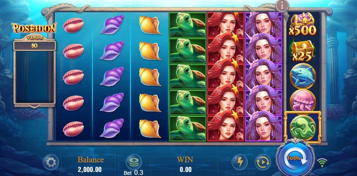 Poseidon (TaDa Gaming) Slot Gameplay