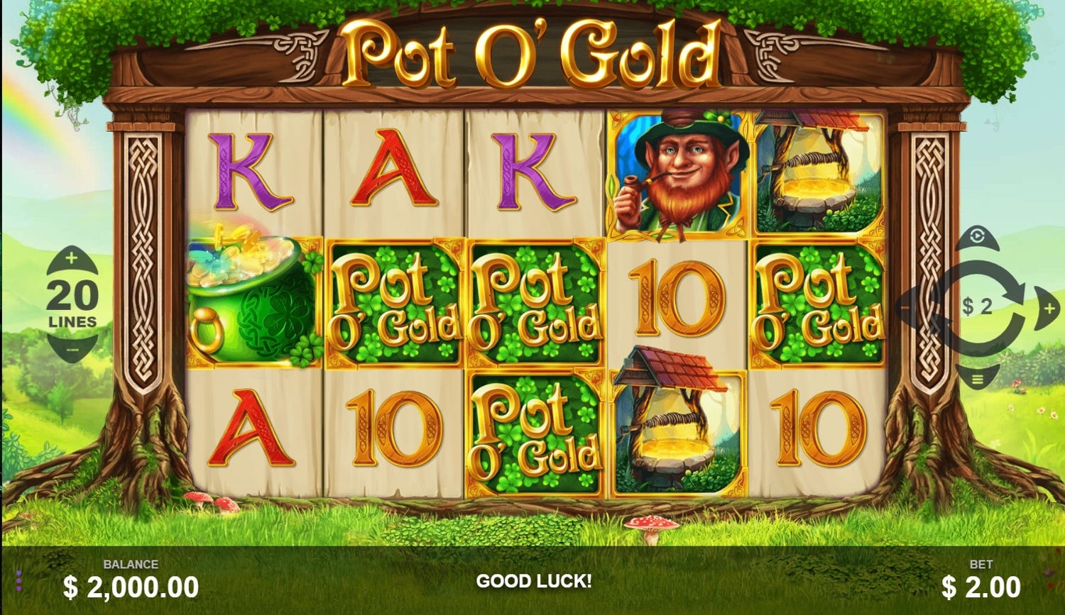 Pot O'Gold (Wizard Games) Slot Gameplay