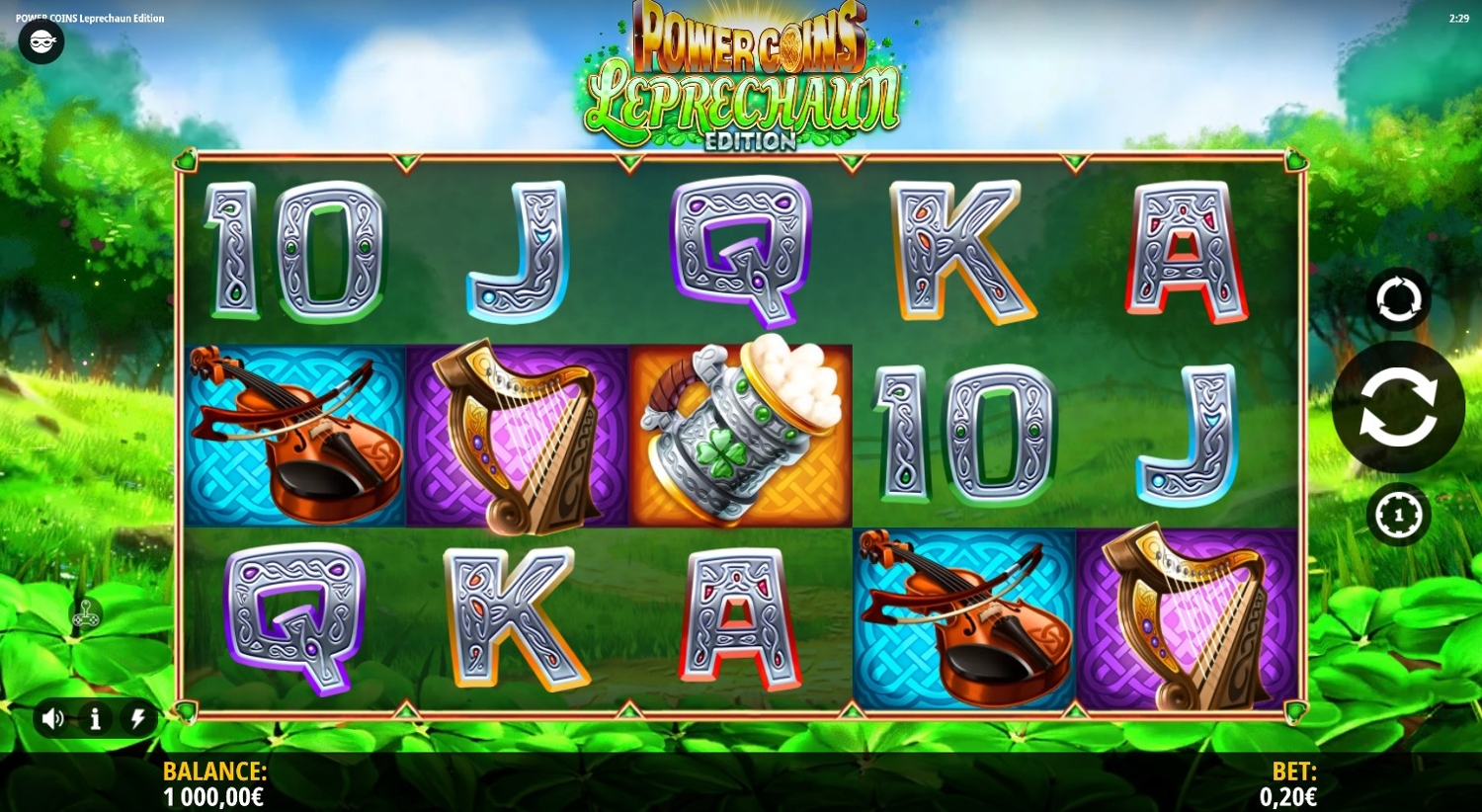 Power Coins Leprechaun Edition Slot Gameplay