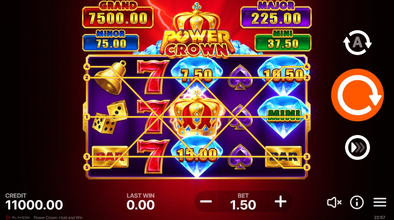 Power Crown: Hold and Win Slot Gameplay