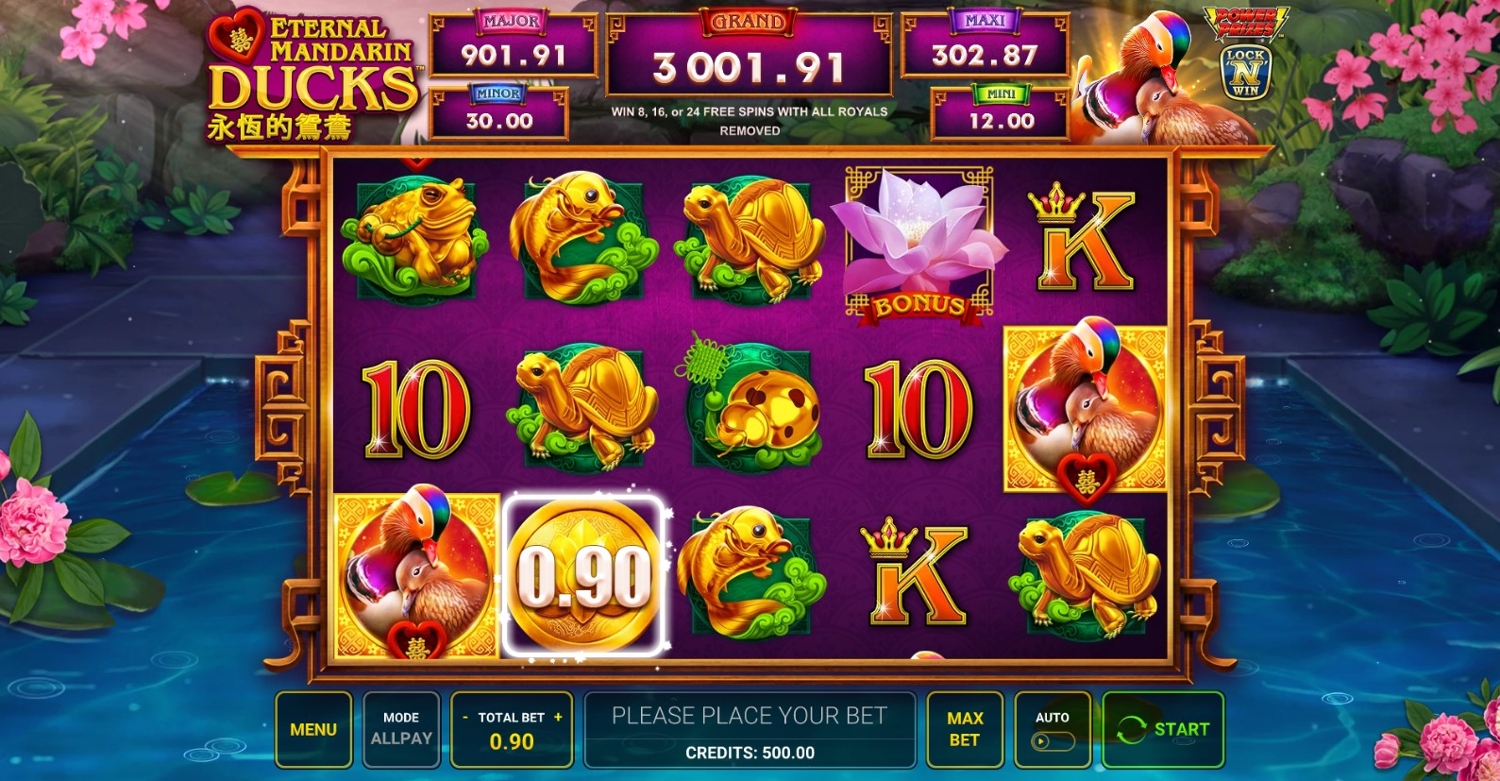 Power Prizes“ Eternal Mandarin Ducks Slot Gameplay