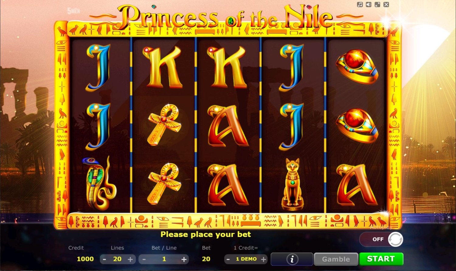 Princess of the Nile Slot Gameplay