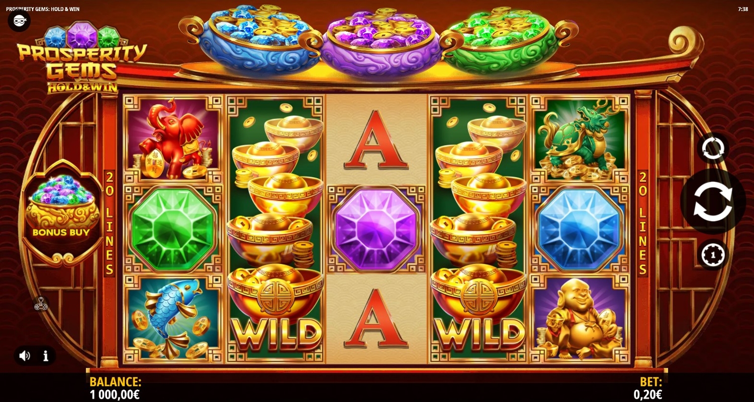 Prosperity Gems: Hold & Win Slot Gameplay